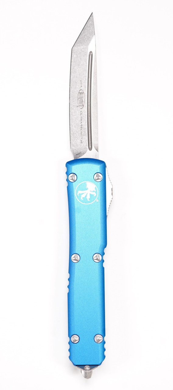 Microtech 123-10BL Ultratech Stonewashed, Blue Handle