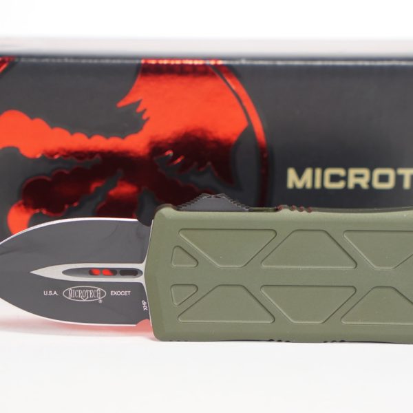 Microtech 157-1OD Exocet Money Clip Black, OD Green Handles