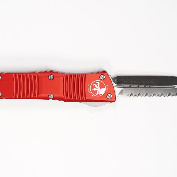 Microtech 142-6RD Combat Troodon Satin, Red Aluminum Handle