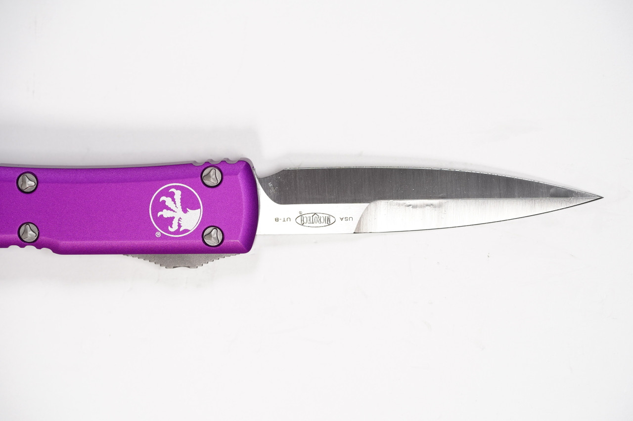Microtech 120-4VI Ultratech Satin, Violet Aluminum Handles - Image 3
