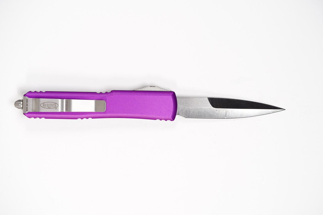 Microtech 120-4VI Ultratech Satin, Violet Aluminum Handles - Image 2