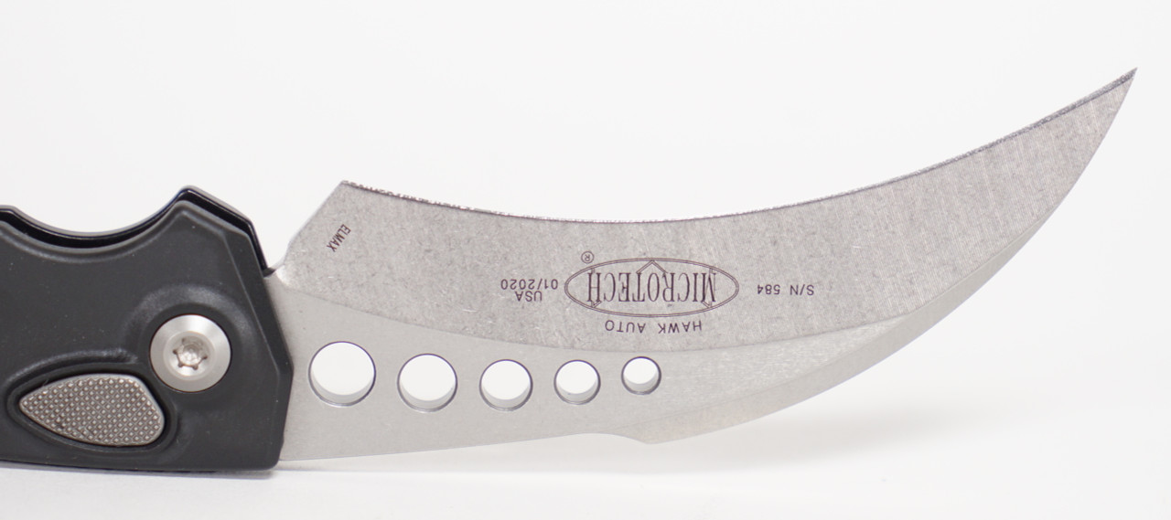 Microtech 166S-10 Hawk Stonewashed Karambit - Image 4