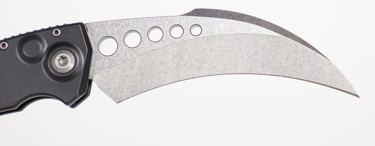 Microtech 166S-10 Hawk Stonewashed Karambit - Image 5