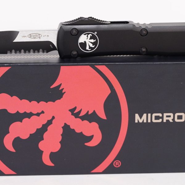 Microtech 120-2T Ultratech Tactical BLK, BLK Aluminum Handle