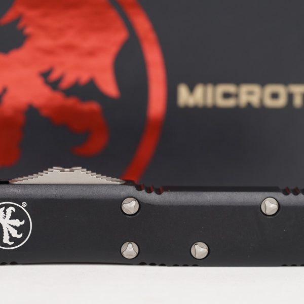 Microtech 231-10 UTX-85 Stonewashed, Black Aluminum Handles
