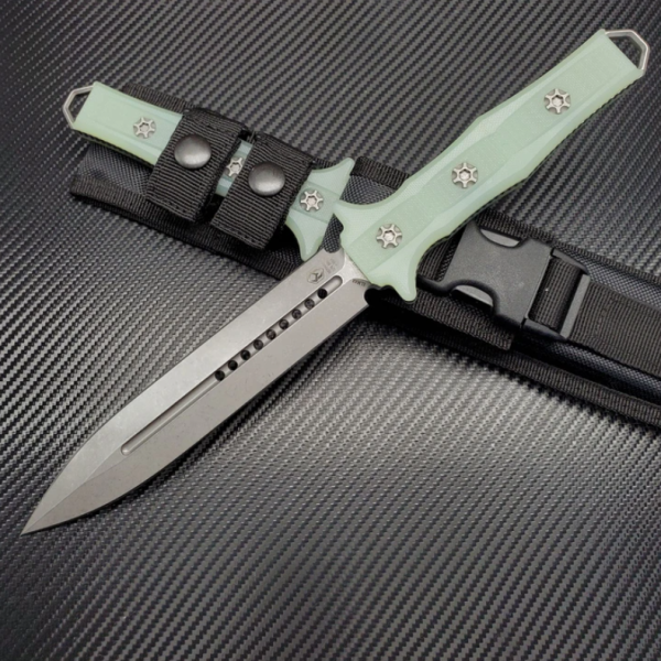 Heretic Nephilim Battleworn Double Edge, Jade G10 Scales