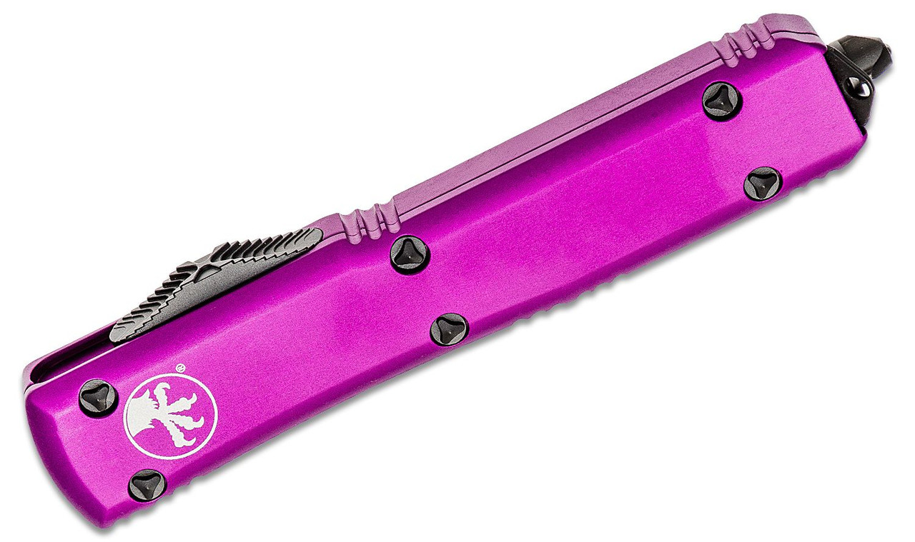 Microtech 120-1VI Ultratech Black, Violet Aluminum Handles - Image 2