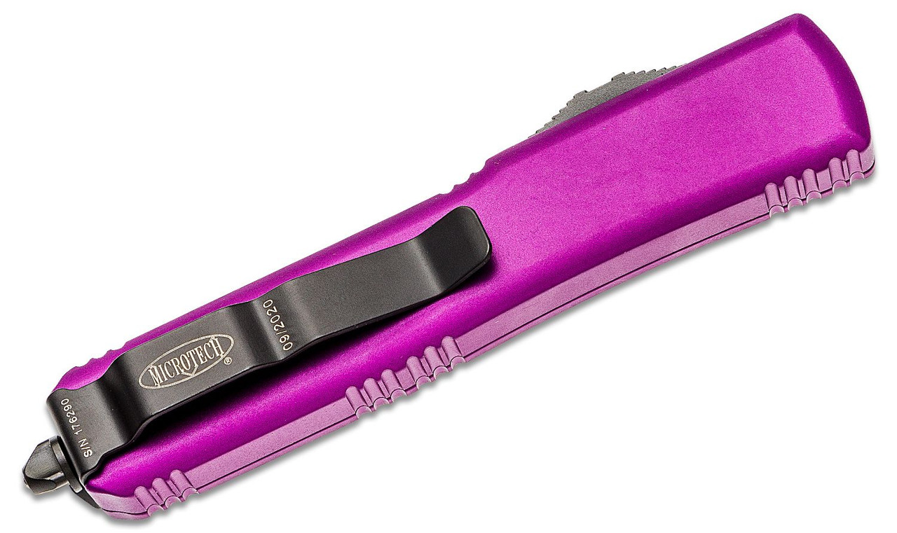 Microtech 120-1VI Ultratech Black, Violet Aluminum Handles - Image 3