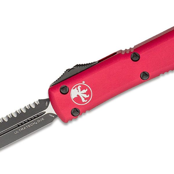 Microtech 122-3RD Ultratech Black P/S D/E, Red Handle