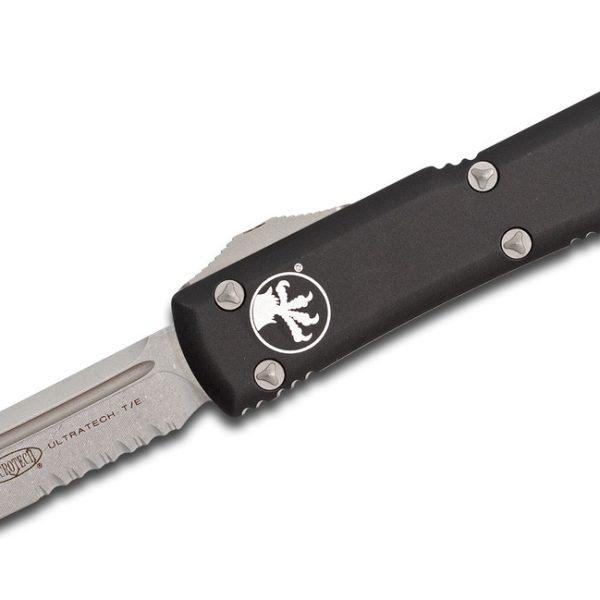 Microtech 123-11 Ultratech Stonewashed, Black Handle