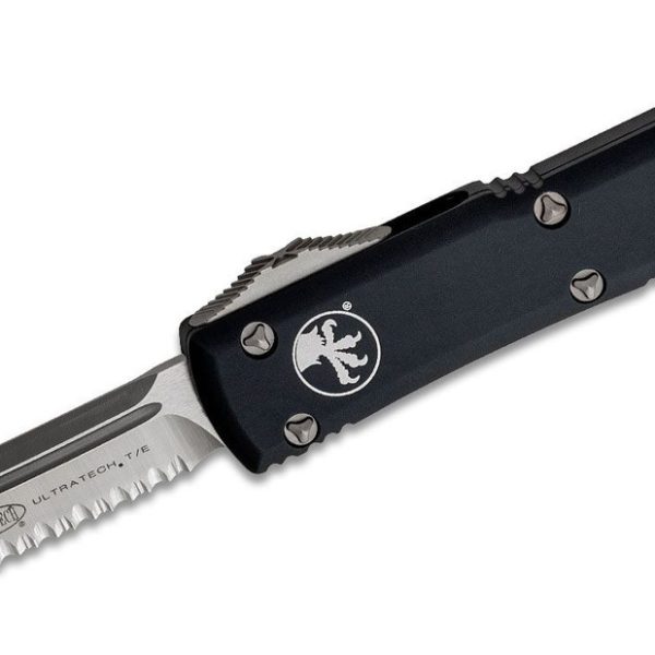 Microtech 123-6 Ultratech Serrated, Black Aluminum Handle
