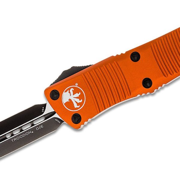 Microtech 138-1OR Troodon Black, Orange Aluminum Handle