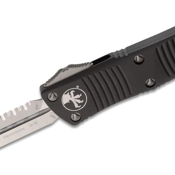 Microtech 138-6 Troodon Satin Plain/Serrated, Black Handles