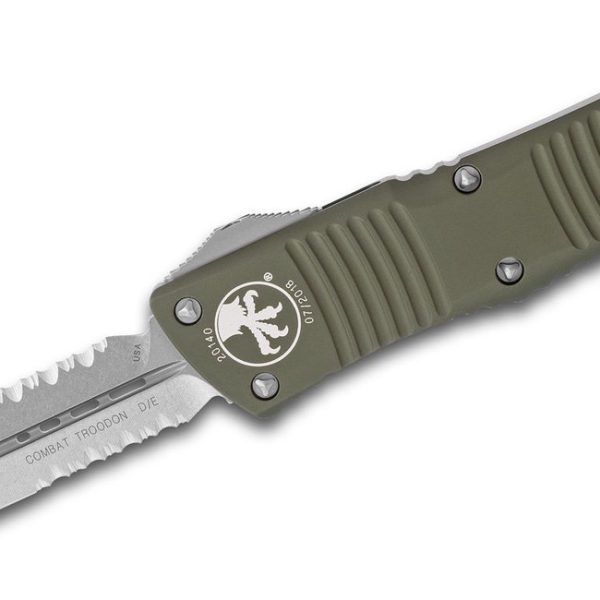 Microtech 142-11OD Combat Troodon Stonewashed, OD GRN Handle