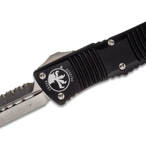Microtech 142-12 Combat Troodon Stonewashed, Black Handle