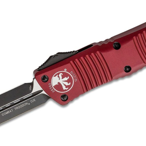 Microtech 142-1MR Combat Troodon Black, Merlot Red Handle
