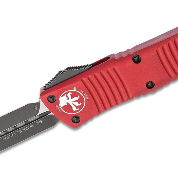 Microtech 142-1RD Combat Troodon Black, Red Aluminum Handle