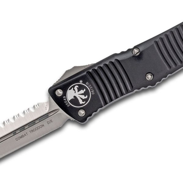 Microtech 142-6 Combat Troodon Satin, Black Aluminum Handle
