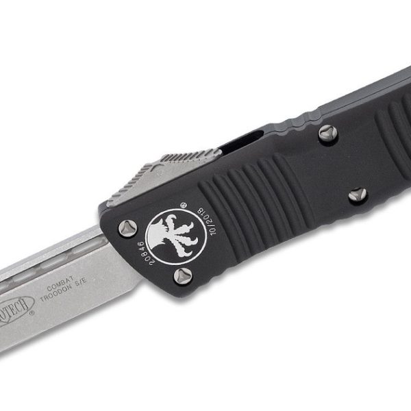 Microtech 143-10 Combat Troodon Stonewashed Drop Point Plain