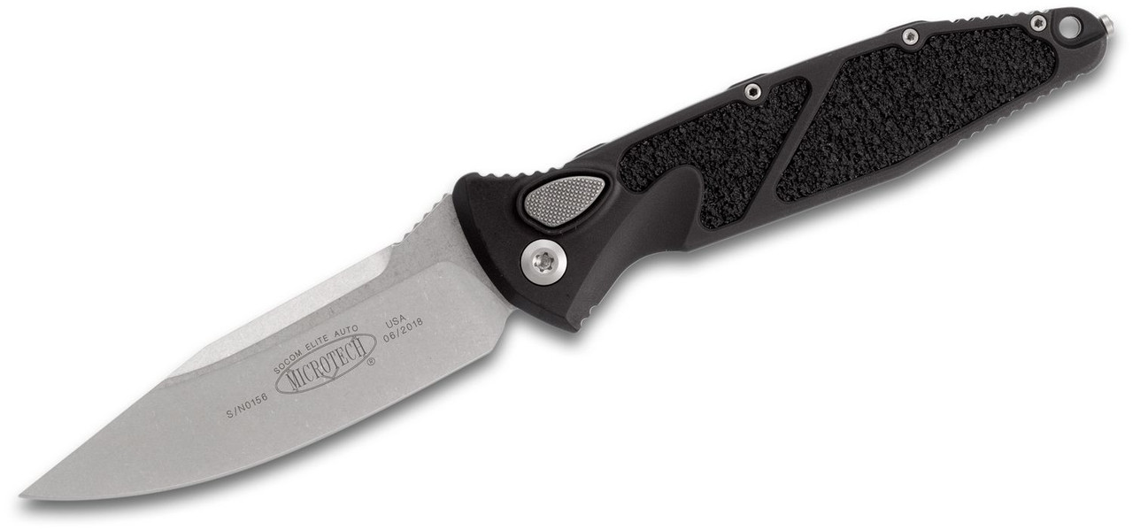 Microtech 160A-10 Socom Elite Stonewashed, Black Handles