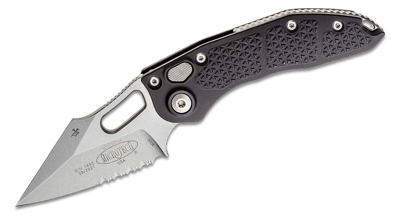 Microtech/Borka Blades 169-11 Stitch SW Combo Blade, BLK