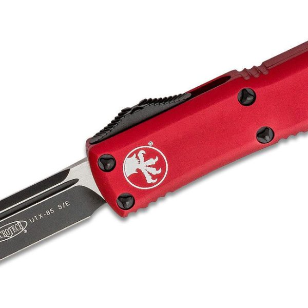 Microtech 231-1RD UTX-85 Black Plain Blade, Red Handles