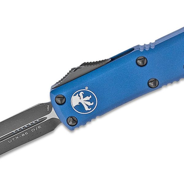 Microtech 232-1BL UTX-85 Black, Blue Aluminum Handles