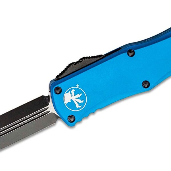 Microtech 702-1BL Hera Double Edge Black Blade, Blue Handle