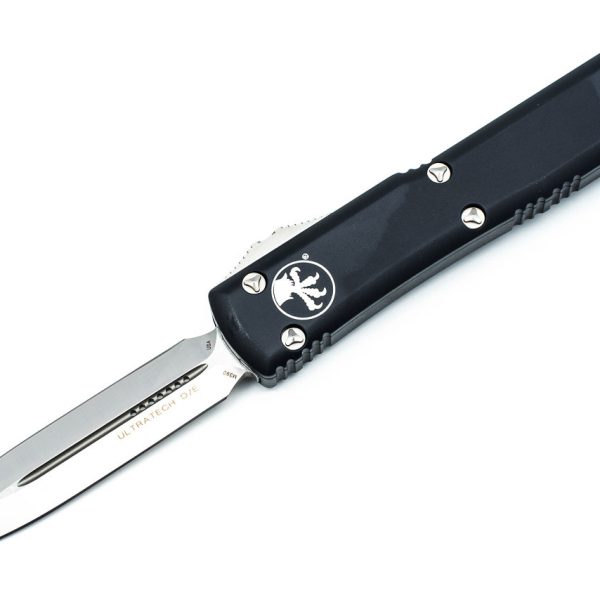 Microtech 122-4 Ultratech Satin, Black Aluminum Handles