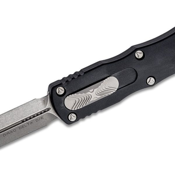 Microtech 227-10 Dirac Delta Stonewashed, Black Handles