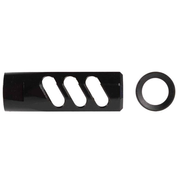 F1 Firearms 5.56 Flat Faced Compensating Black Nitride Muzzle Brake - f1-firearms.us.com