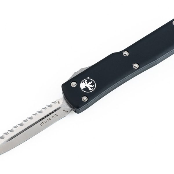 Microtech 147-6 UTX-70 Satin Plain/Serrated, Black Handles